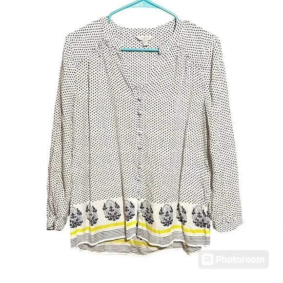 Lucky Brand Tops - Lucky Brand Women’s Top Size Medium Lightweight Boho Button Front Polka Dot